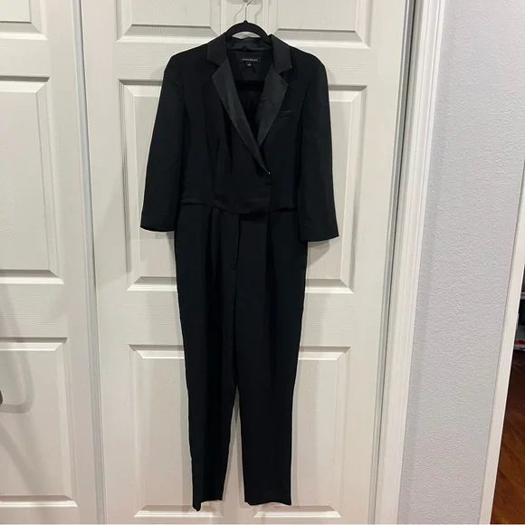 Banana Republic Women’s Tuxedo Jumpsuit Black Tailored One Piece Pant Suit 4 - Picture 3 of 11